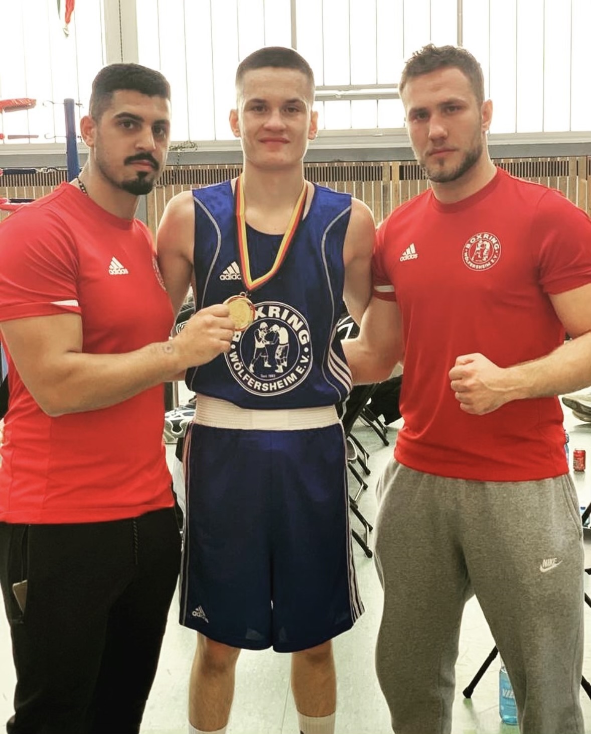 Vadim Moskoglo nach seinem Sieg beim NRW Cup, Boxring Wetterau